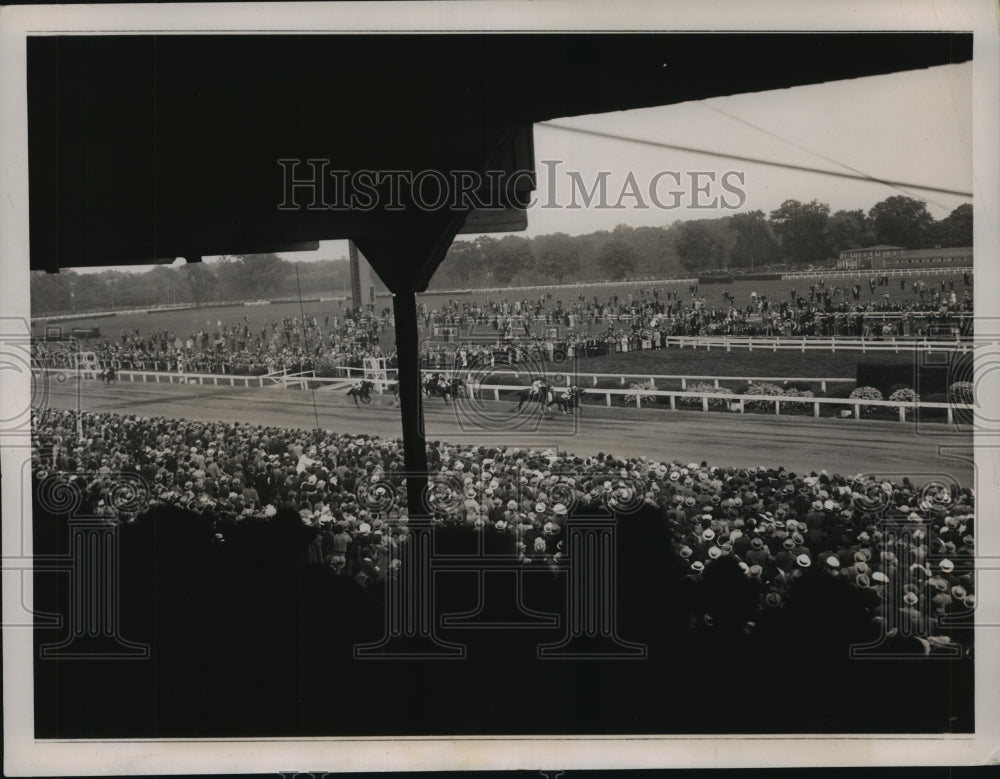 1936 Press Photo Crowd of 45,000 Witness 46th Running of The Preakness View Race - Historic Images