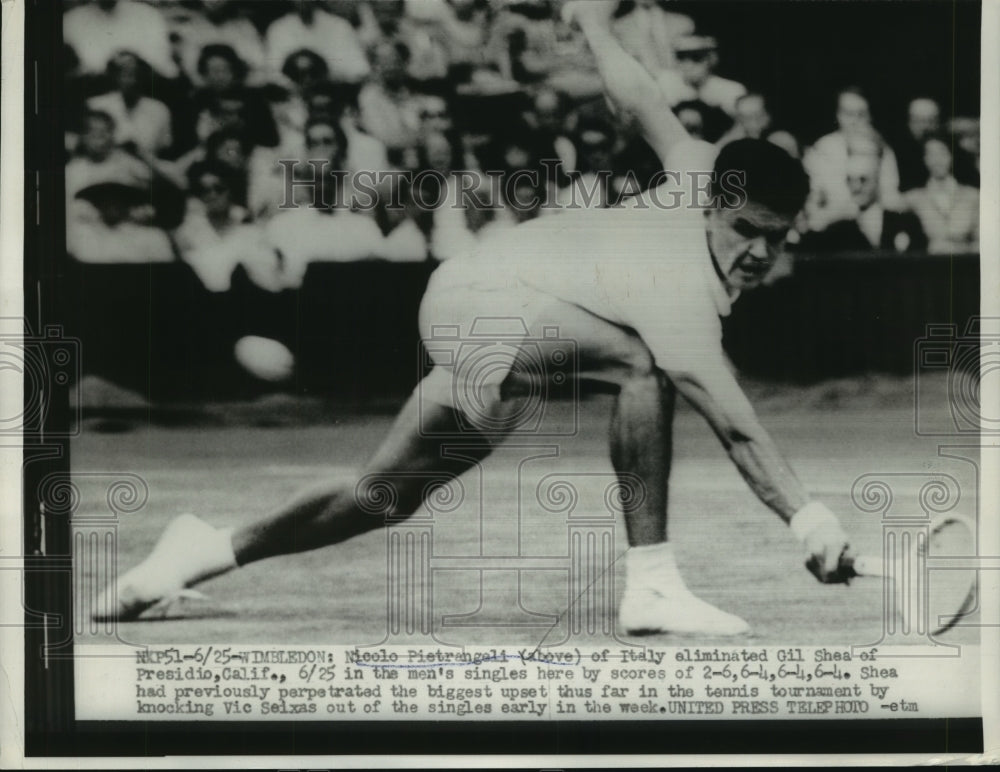 Nicolo Pietrangali of Italy eliminates Gil Shea at Wimbledon-Historic Images