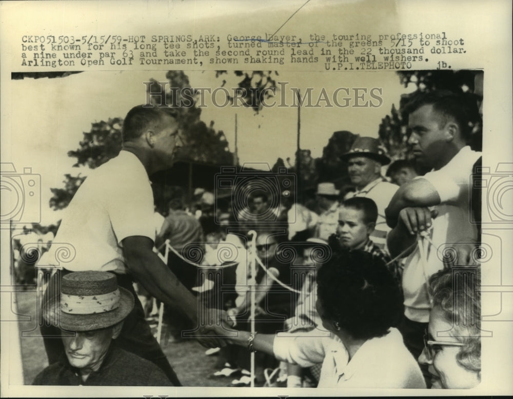 1959 George Bayer Turns Master of the Greens Shaking Hands - Historic Images