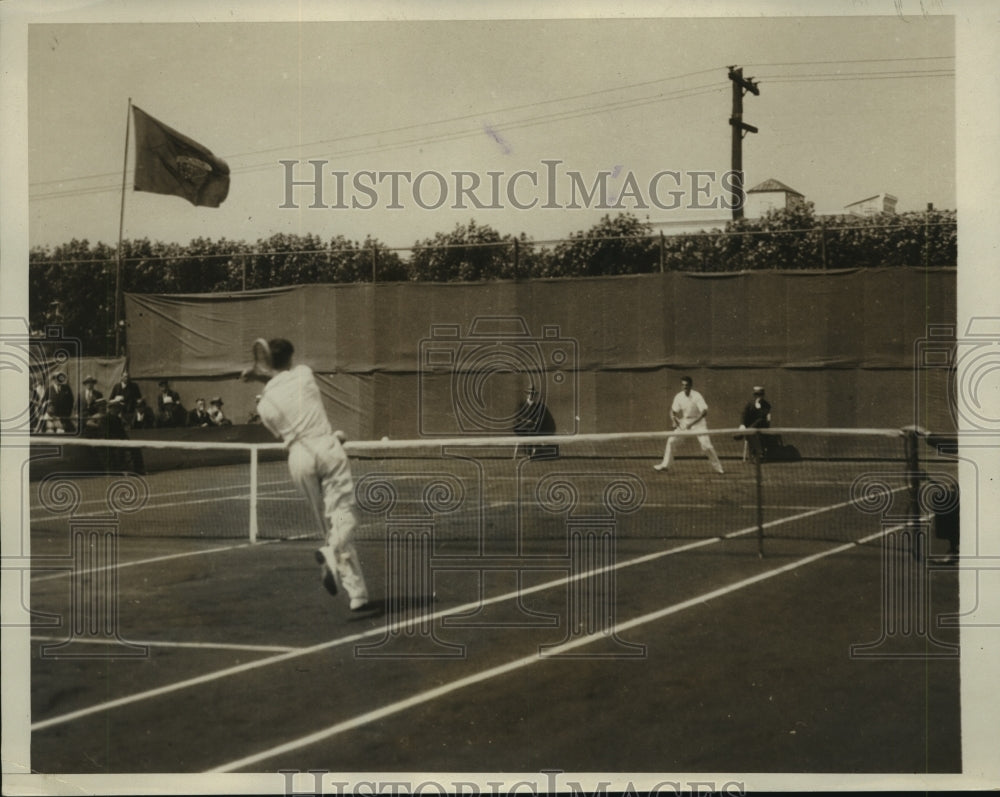1932 Press Photo Frank Shields plays Davis Cup match against Pernambuco- Historic Images