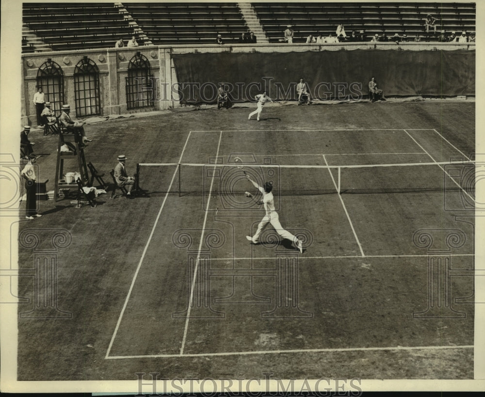 1929 Press Photo Frank Shields plays against Bradshaw Harrison - nes55458- Historic Images