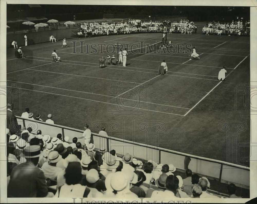 1933 Press Photo View of the final match between Sarah Palfrey and Helen Jacobs- Historic Images