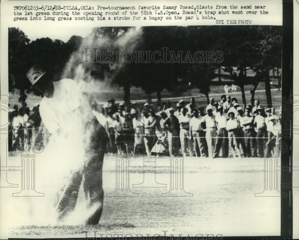 1958 Press Photo Sammy Snead participates in the 58th U.S. Open opening round- Historic Images