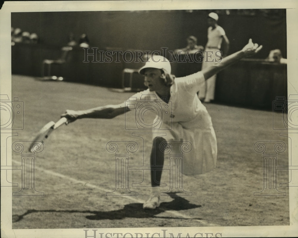 1940 Press Photo Helen Jacobs in Singles Match Eastern Crass Court Tennis Champ - Historic Images