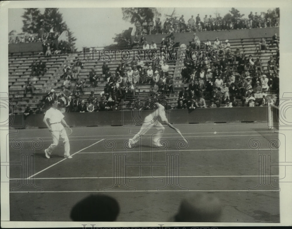 1934 Press Photo Jean Borotra &amp; Toto Brugnon at French Tennis championships- Historic Images
