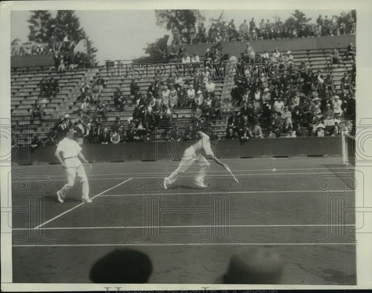 1934 Press Photo Jean Borotra & Toto Brugnon at French Tennis championships- Historic Images