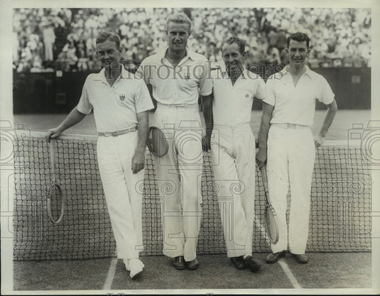 1934 Press Photo George M. Lott & Lester Stoefen retained their tennis titles- Historic Images