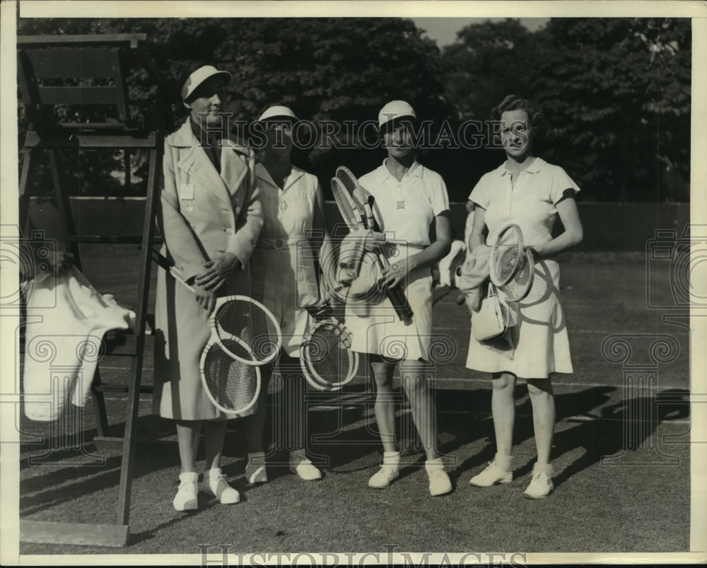 1937 Press Photo Mabley Corbiere Stammers and James at doubles match - nes55614- Historic Images