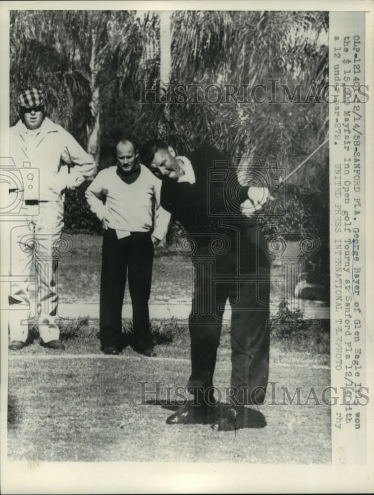 1958 Press Photo George Bayer Winner of Mayfair Inn Open Golf Tourney - Historic Images