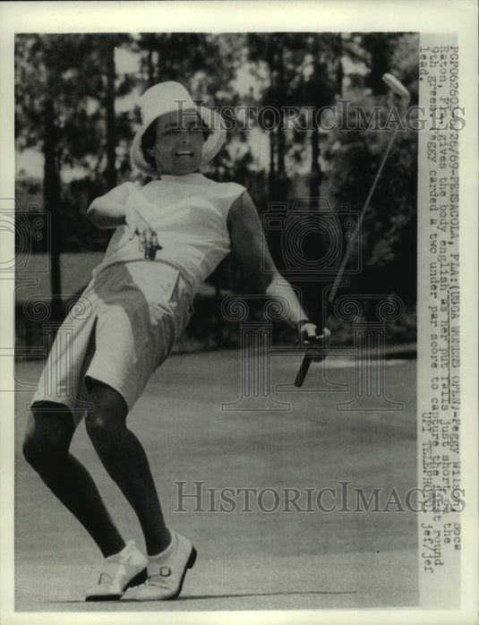 1969 Press Photo Peggy Wilson golfs at USGA women's Open - nes55728 - Historic Images