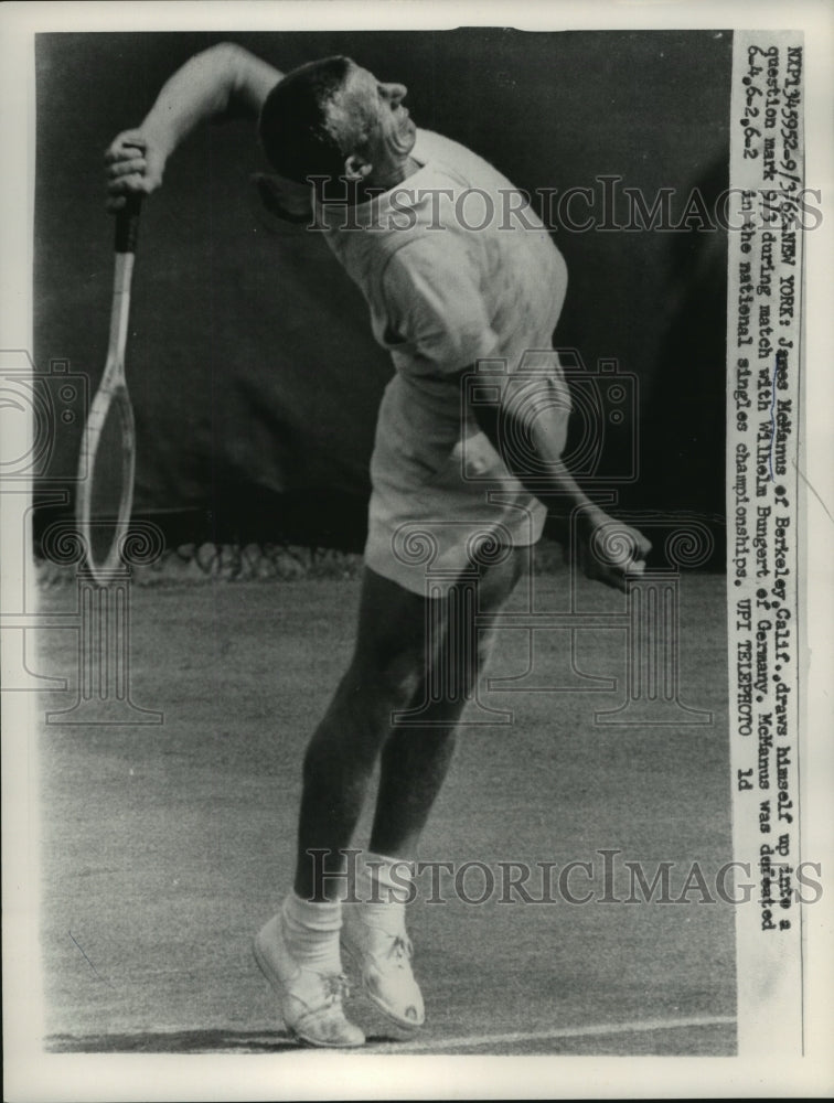 1962 Press Photo James Mcmanus in a match with Wilhelm Bugert of Germany- Historic Images