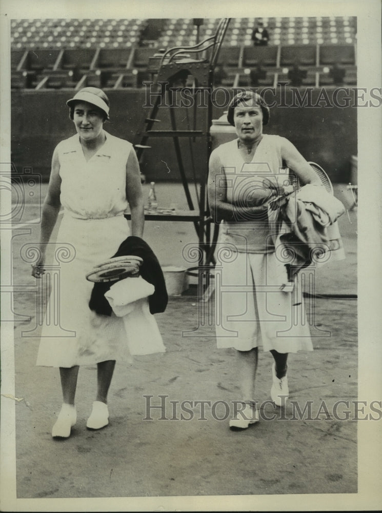 1933 MMe. Simonne Matheiu &  Mrs. Elizabeth Ryan at Tennis Champs - Historic Images