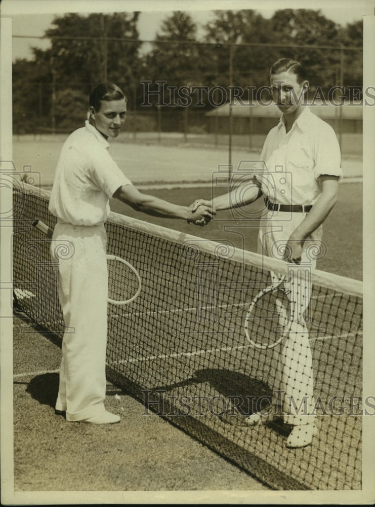 1929 Press Photo P.D. De Ricou &amp; F. Witebeck prior to their game - nes56113- Historic Images