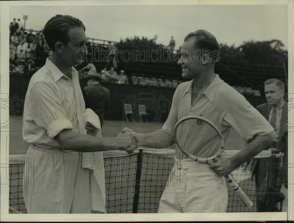 1939 Press Photo Jack Crawford shakes hands with Gene Mako - nes56144 - Historic Images