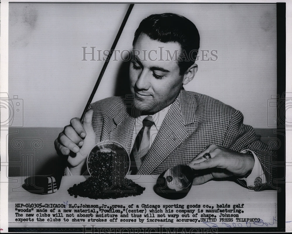 1956 Press Photo HC Johnson Jr president of Chicago sporting goods co - Historic Images