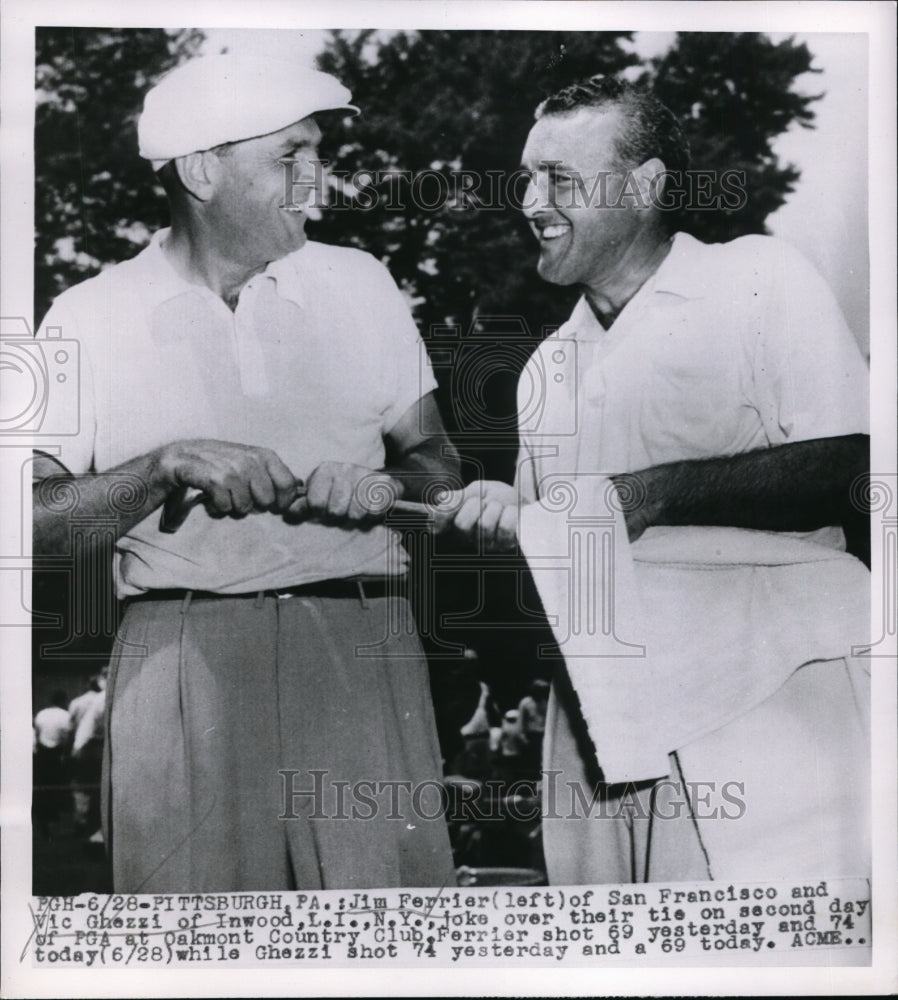 1951 Press Photo Jim Ferrier and Vic Ghazzi at Oakmont Country Club - net00644 - Historic Images