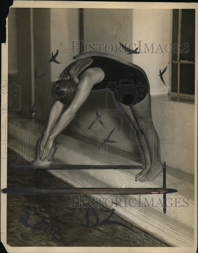 1926 Press Photo A diver about to enter a swimming pool - net00810- Historic Images