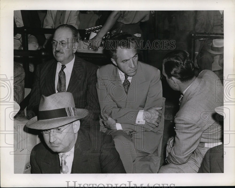 1942 Press Photo Baseball executives Bill Brandt, Ford Frick and Phil Goldsmith- Historic Images