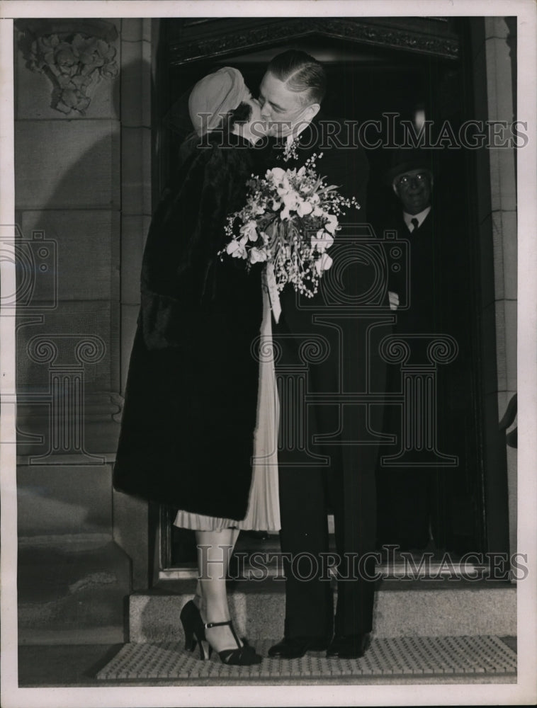 1938 Press Photo Helen Hicks golfer weds Whitney A Harb at Little Rock Ark- Historic Images