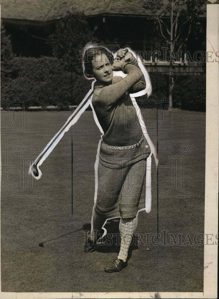 1927 Press Photo Mrs. Miriam Burns Horn competes for Women's US Golf Title - Historic Images