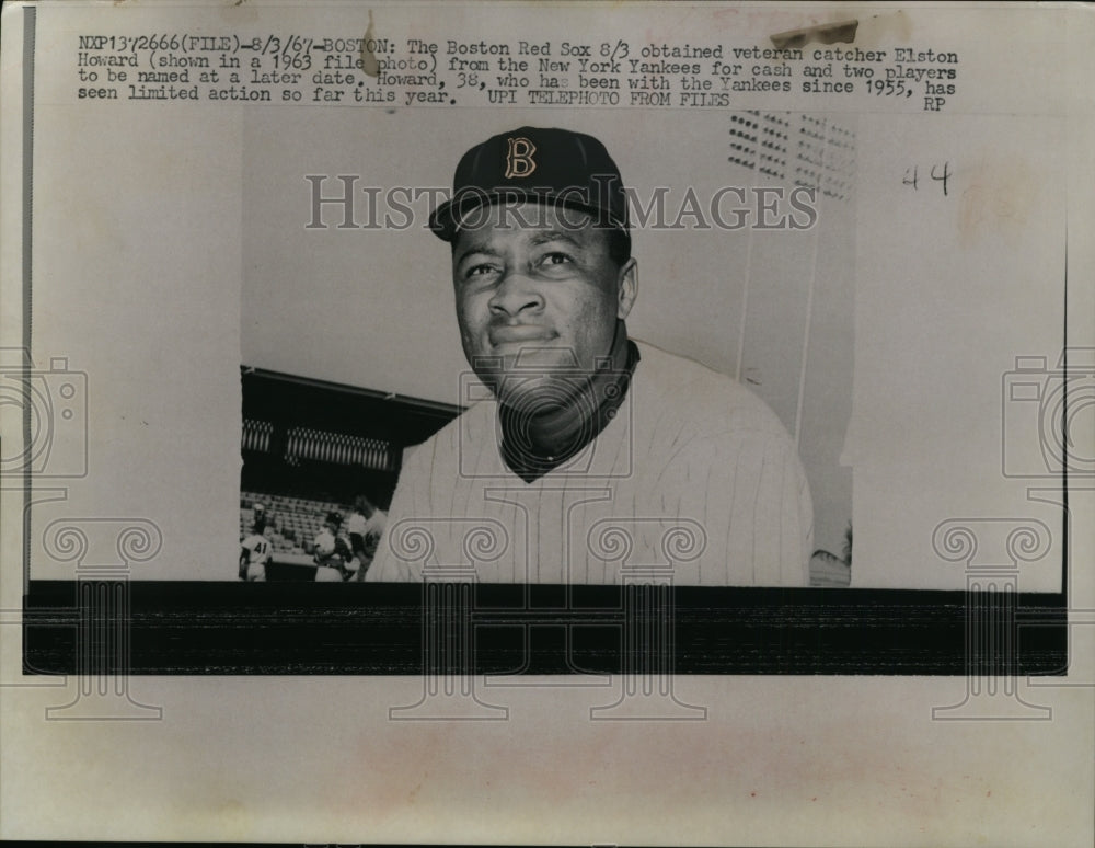 1967 New Boston Red Sox catcher Elston Howard acquired in trade-Historic Images