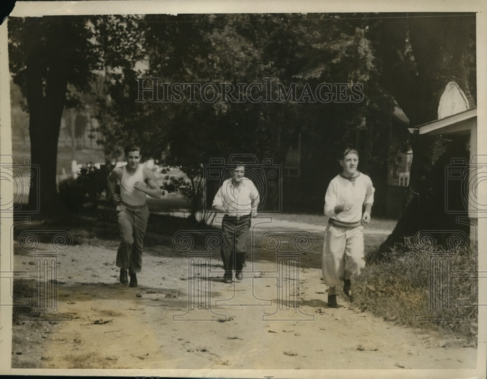 1927 Press Photo Red Chapman ttains with George Bolduem Sam Kaplan - net03112- Historic Images
