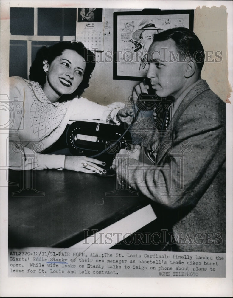 1951 Eddie Stankeynew manager of St Louis Cardinals-Historic Images