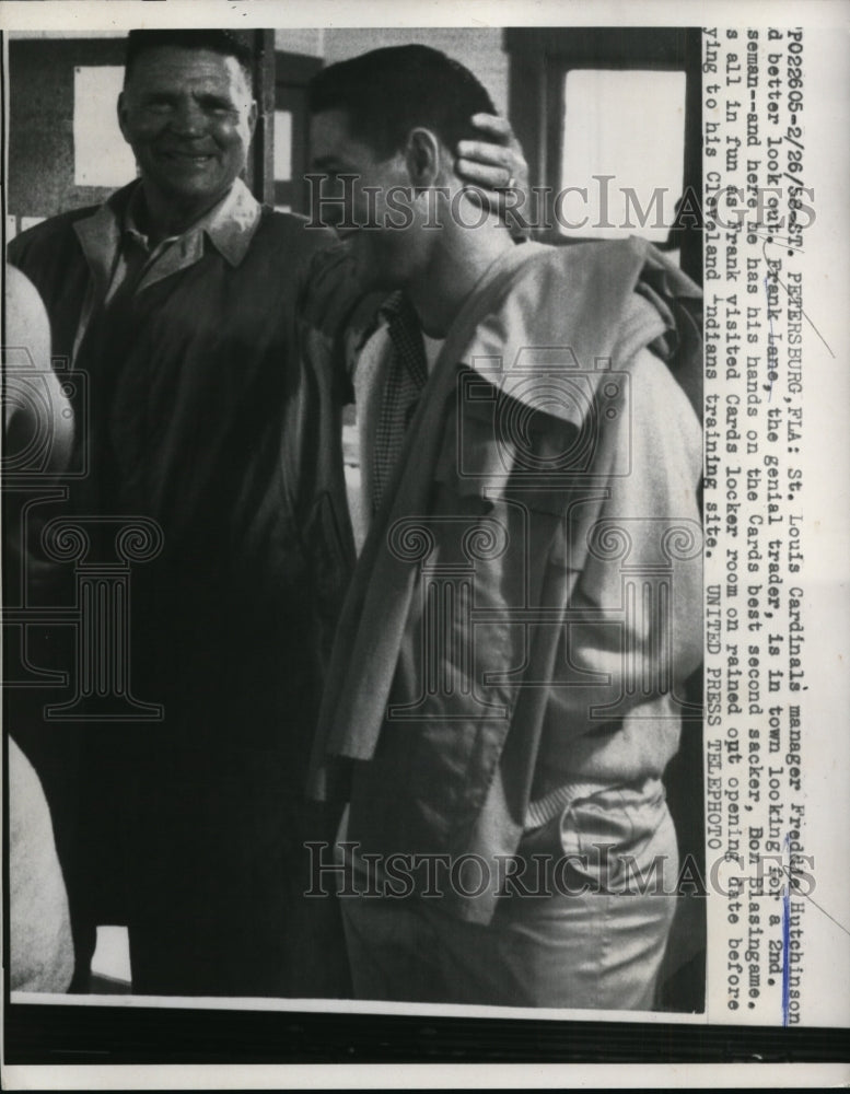 1958 St Louis Cardinal manager Freddie Hutchinson, Frank Lane-Historic Images