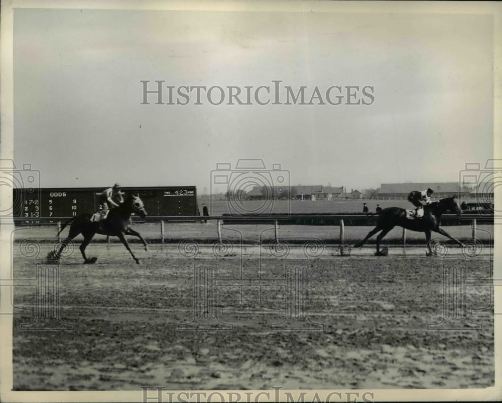 1941 Press Photo Rostand Handicap at Jamaica track in NY Sheriff Culkin - Historic Images