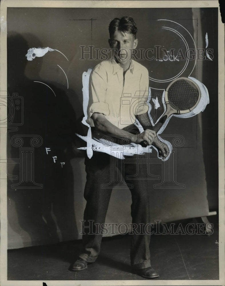 1928 Press Photo Fred Hohlock Youngstown PA Junior Tennis champ - net05548 - Historic Images