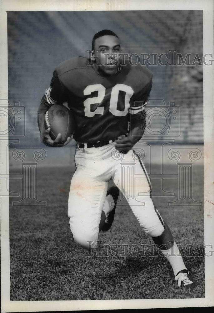 1961 Press Photo Sherman Lewis halfback at Michigan State University - net05636 - Historic Images