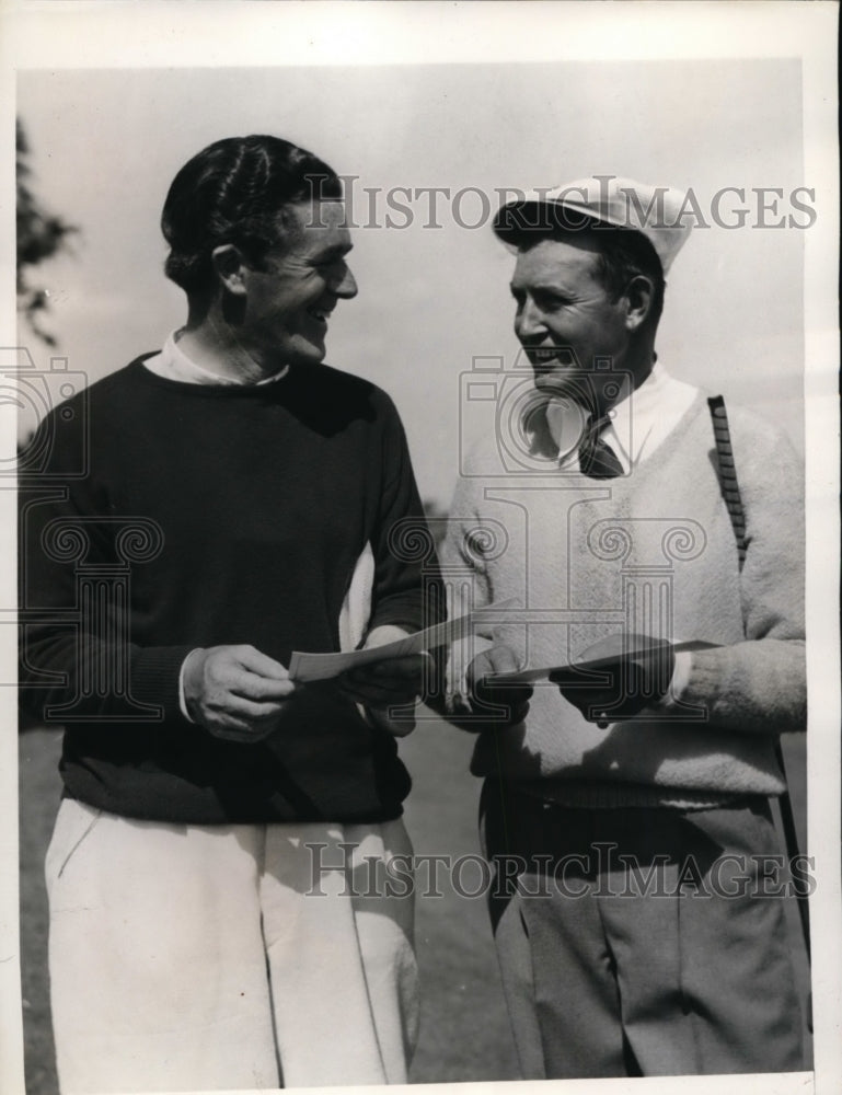 1937 Press Photo Frank Walsh, Ed Dudley at 41st National Open Birmingham MI - Historic Images