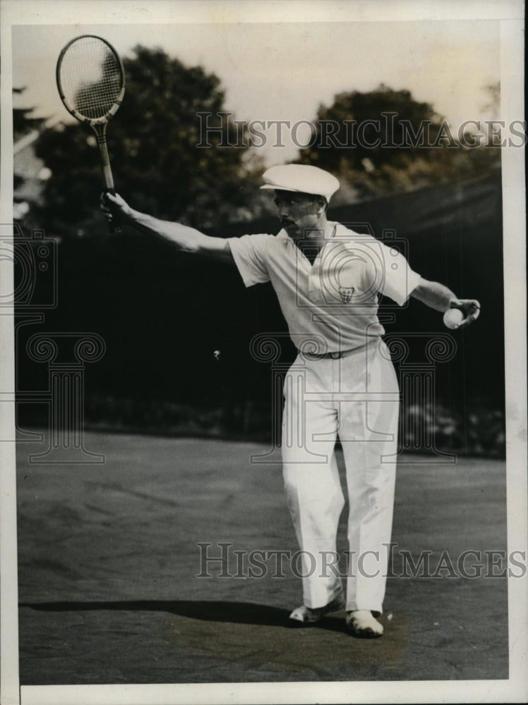 1933 Press Photo Argentine tennis player Adriano Zappa in Davis Cup Match - Historic Images