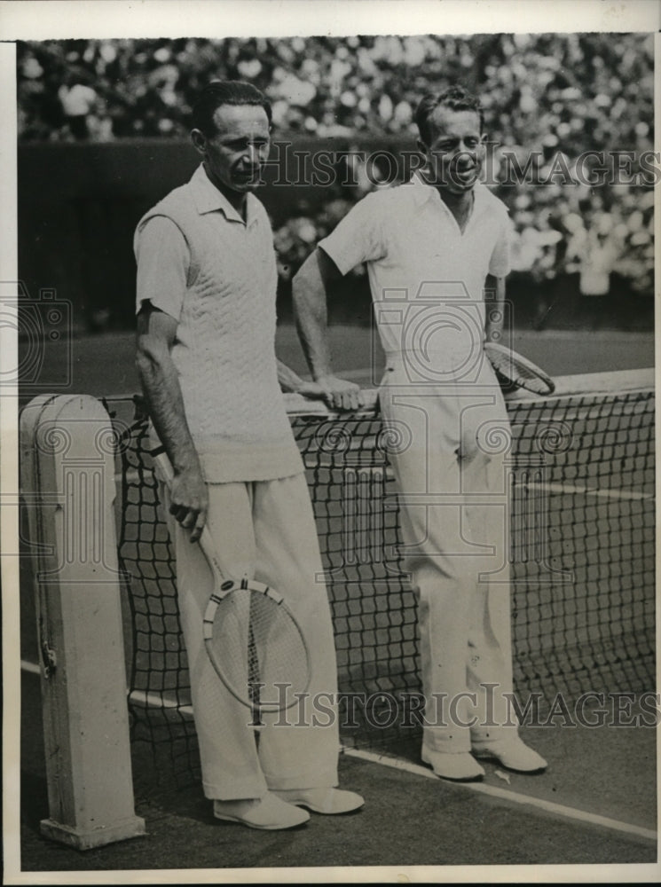 1932 Press Photo Jean Borota beats Wilmer Allison in Davis Cup tennis match- Historic Images