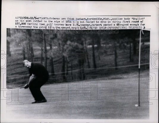 1958 Press Photo Chick Harbert in Carling Open golf at Atlanta GA - net09275 - Historic Images