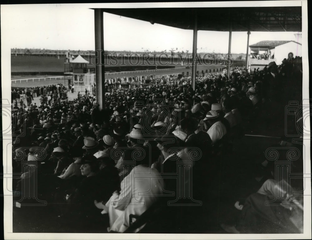 1936 Press Photo Crowds at Tropical Park raciing in Miami Florida - net10399 - Historic Images