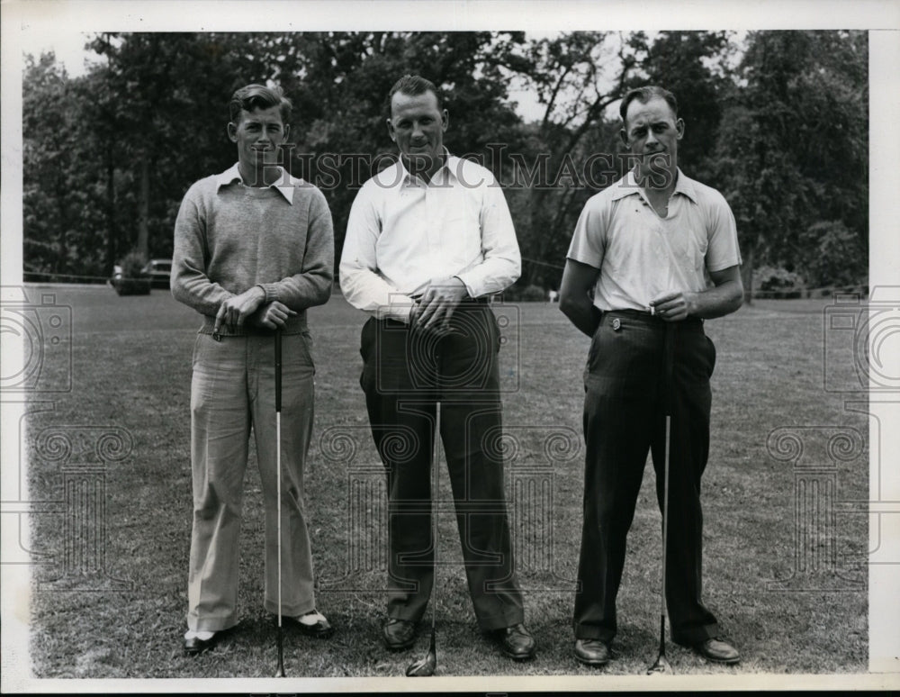 1939 Press Photo Mike, Andy &amp; Frank Szwedko at National Publinks Golf in MD - Historic Images