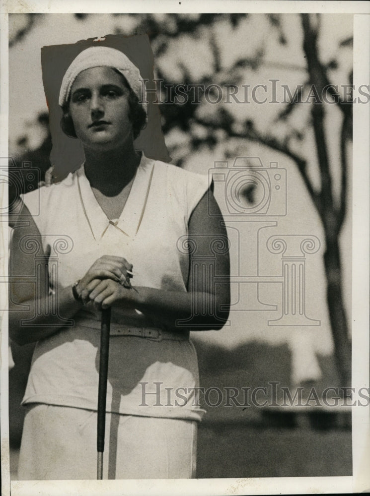 1932 Press Photo Natalie Guggenheim on a golf course - net11305 - Historic Images