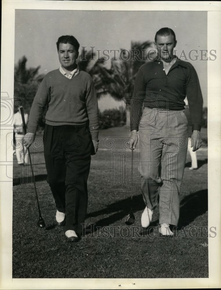 1938 Press Photo Frank Allan, Charles Whitehead Florida golf tournament - Historic Images