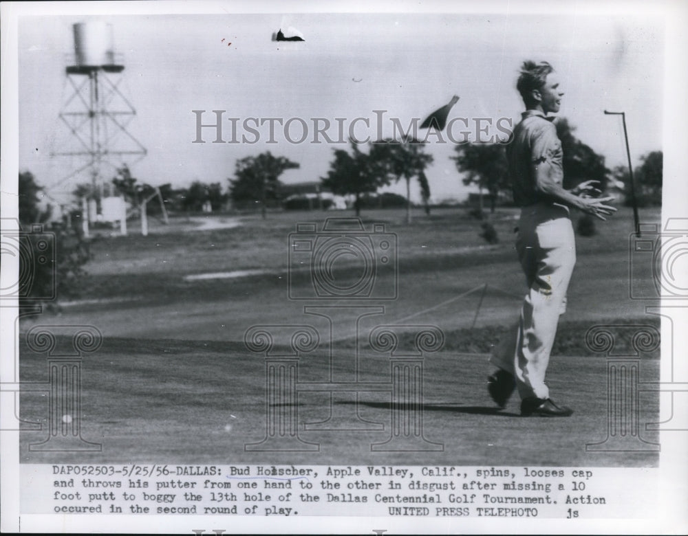 1956 Press Photo Bud Holscher at Dallas Centennial Golf tournament - net11537 - Historic Images