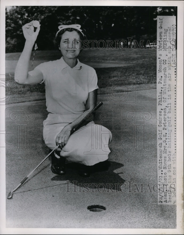 1951 Mrs GE Peterson at Women&#39;s Western Open in Philadelphia - Historic Images