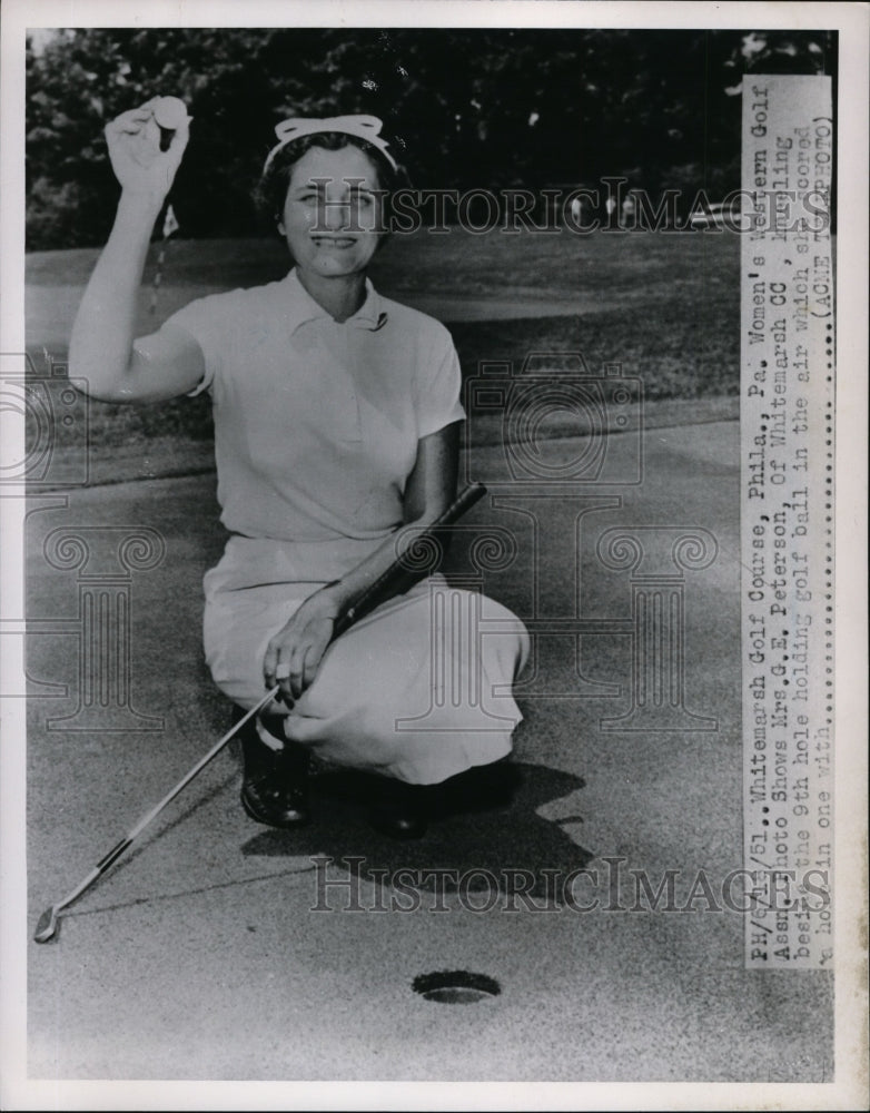 1951 Mrs GE Peterson at Women's Western Open in Philadelphia - Historic Images