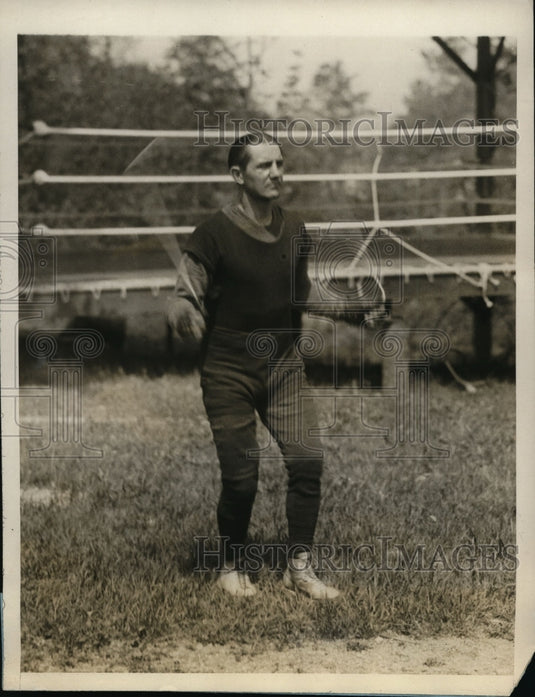 1929 Press Photo Boxer Pete Latze trains for bout vs Joe Dundee in NJ- Historic Images