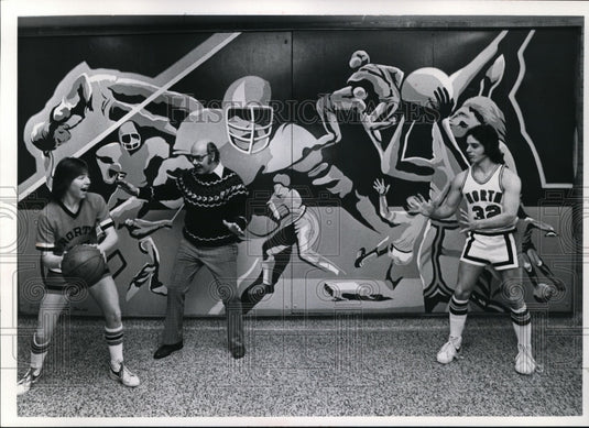 1978 Press Photo Barb Jacka, David Cody, Dale Wormald & Eastlake N basketball- Historic Images