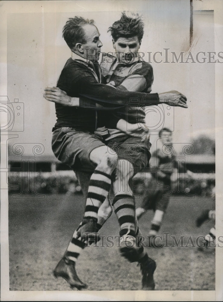 1937 Press Photo Hospital Rugby Cup players at Richmond Surrey England- Historic Images