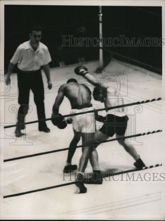 1936 Press Photo Abner Powells vs Nat Wright in Golden Gloves in NYC - net14747 - Historic Images