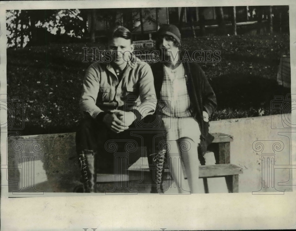 1930 Press Photo Freddie Lindstrom of NY Giants &amp; fiancee Irene Kiedaisch- Historic Images
