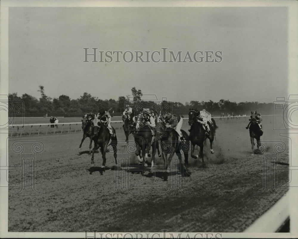 1932 Press Photo Kerry Patch wins at Belmont NY vs Ladysman, Dynastic - Historic Images