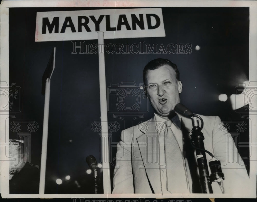 1952 Press Photo Maryland Governor Theodore McKeldin at convention in ILL - Historic Images