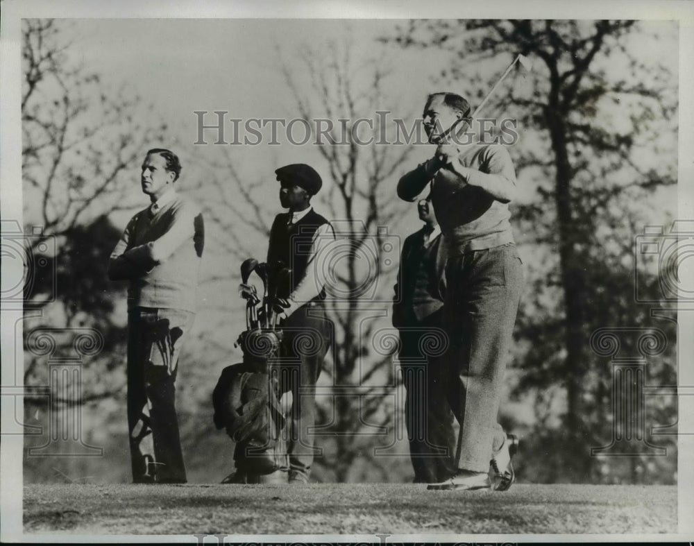 1934 Press Photo George Dunlap Jr at St Valentine golf at Pinehurst NC - Historic Images